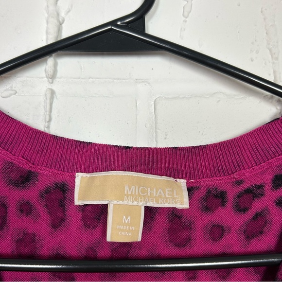 Michael Kors Pink Leopard Print Sweater - Picture 6 of 6